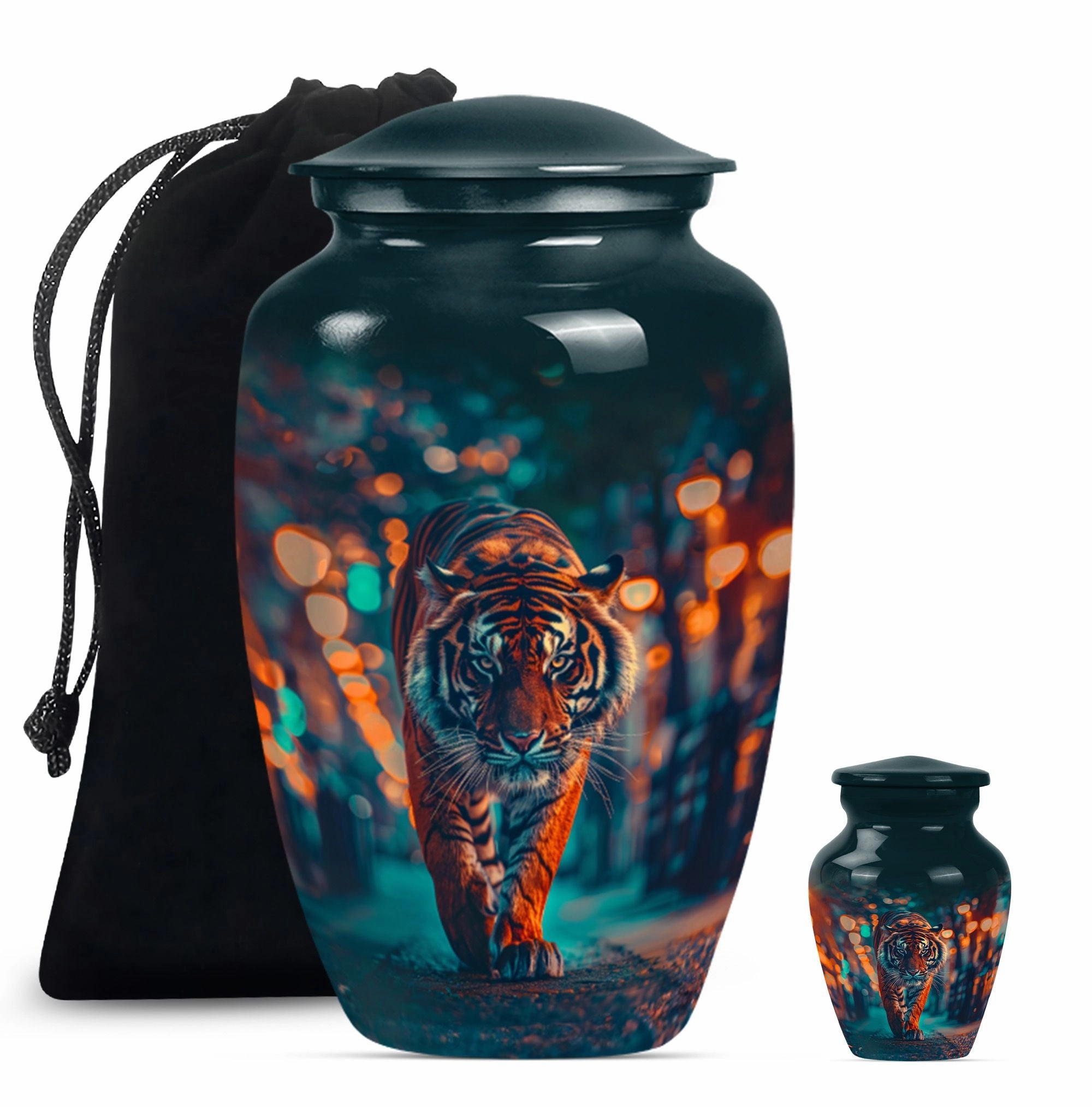 Tiger Urn Cremation Vessel for Women's Ashes