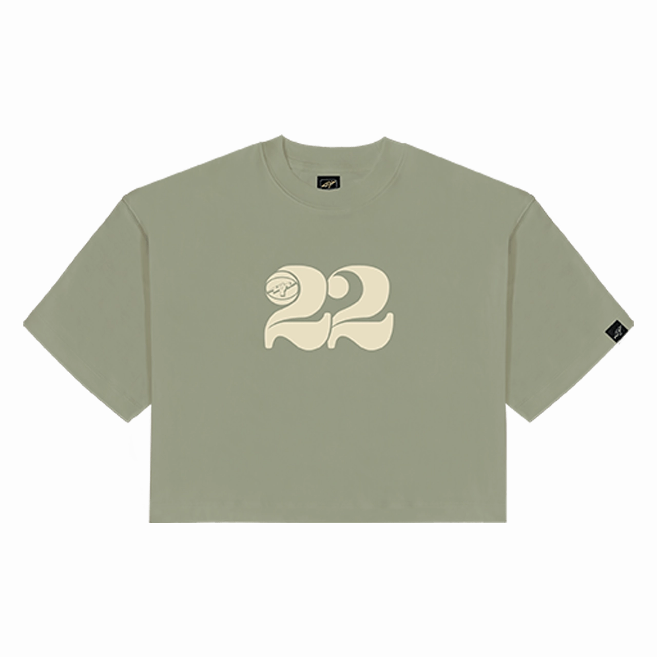 Titan Staples 22 Logo Women's Cropped Boxy Tee - Dusty Green