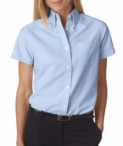 UltraClub Ladies' Classic Wrinkle-Free Short-Sleeve Oxford