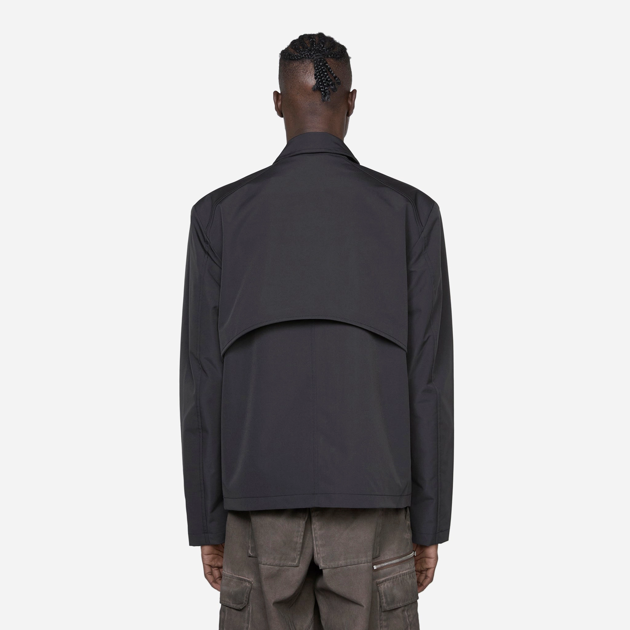 Washed Layered Boxy Jacket Black