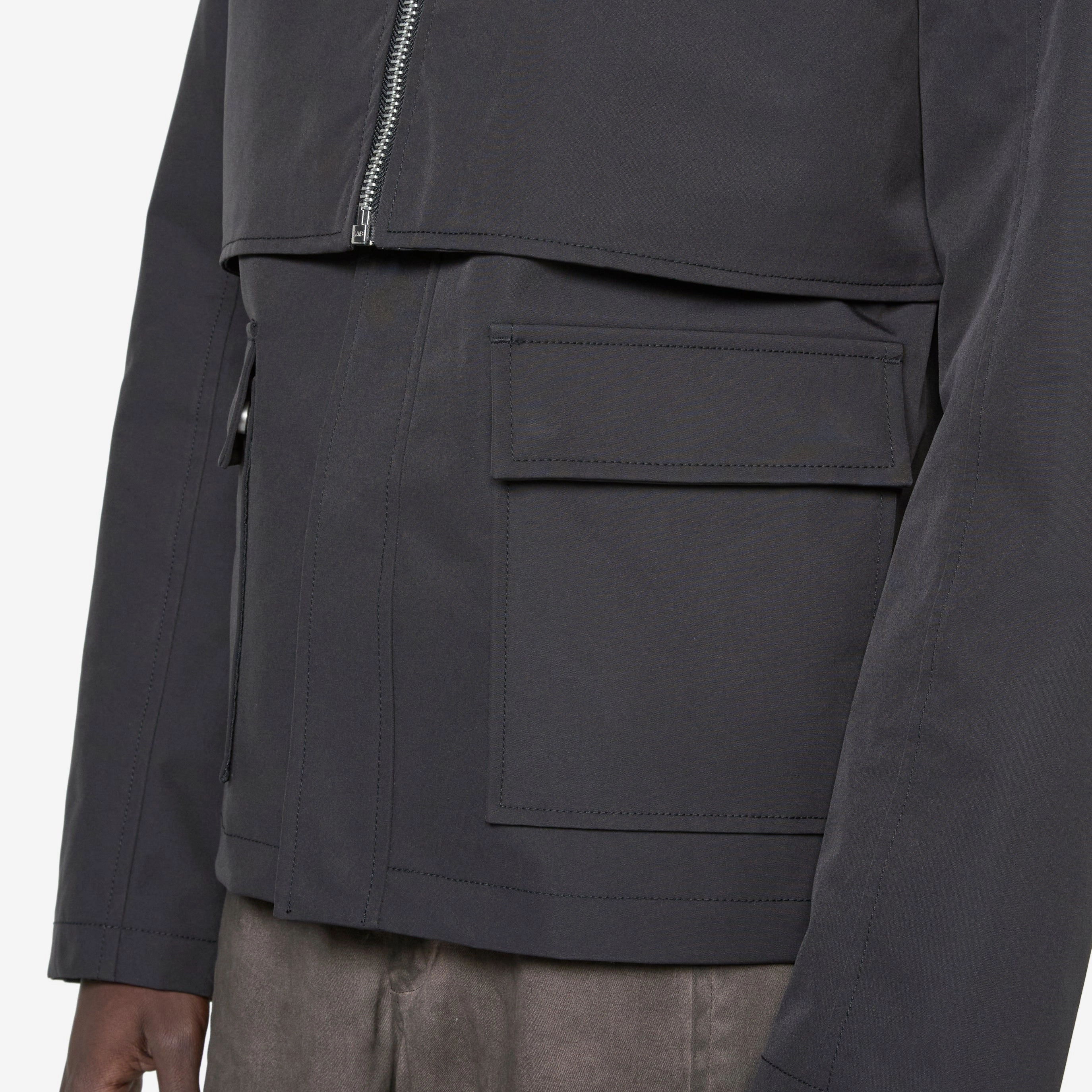 Washed Layered Boxy Jacket Black
